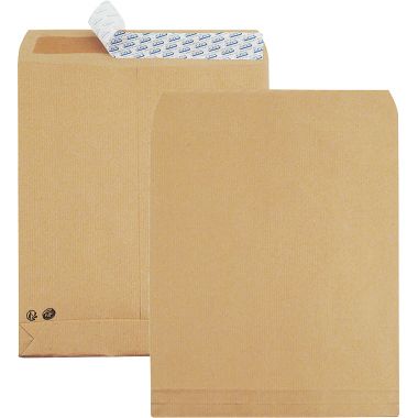 Paquet de 50 pochettes kraft 275x365mm 120g soufflet 30mm bande siliconée