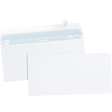 Boite de 500 enveloppes blanches 110x220mm 80g bande silliconée