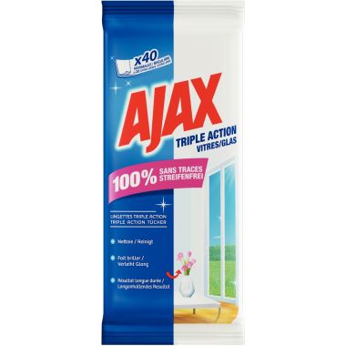 Paquet de 40 lingettes AJAX nettoyant vitres