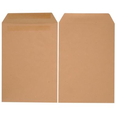 Boite de 250 pochettes kraft 260x330mm 90g bande siliconée