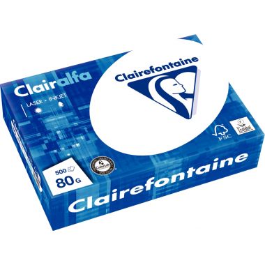 Clairefontaine - Ramette de 500 feuilles format A5 80g blanc CLAIRALFA - 1910C