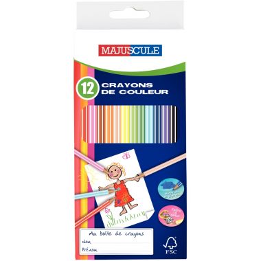 Boîte de 12 crayons de couleur Majuscule 3mm assortis