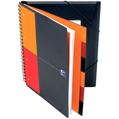 Cahier-trieur à reliure intégrale ORGANISERBOOK format A4+ quadrillé 5x5, 160 pages perforées