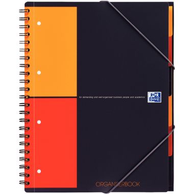 Cahier-trieur à reliure intégrale ORGANISERBOOK format A4+ quadrillé 5x5, 160 pages perforées