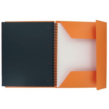 Cahier-trieur à reliure intégrale ORGANISERBOOK format A4+ ligné 6 mm, 160 pages perforées