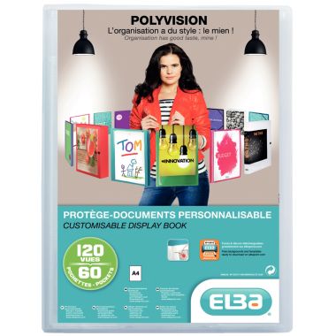 Protège-documents personnalisable POLYVISION 120 vues, incolore