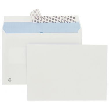 Boite de 500 enveloppes blanches 162x229mm 90g bande siliconnée FIRST