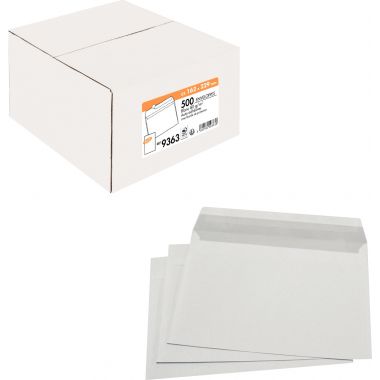 La Couronne - Boite de 500 enveloppes blanches 162X229mm 80g bande siliconée - 9363