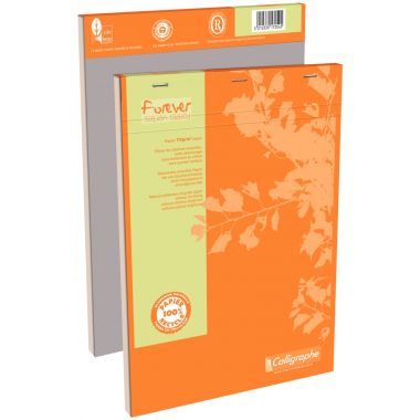 Bloc de bureau FOREVER papier recyclé 70g, 100 feuilles format A4, quadrillé 5x5