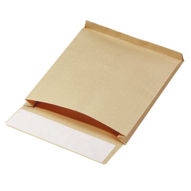 Paquet de 50 pochettes kraft armé 229X324mm 130g soufflet 50mm bande siliconée