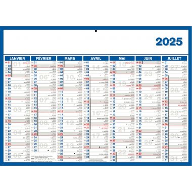 Calendrier semestriel 7 mois par face 40x55cm souple