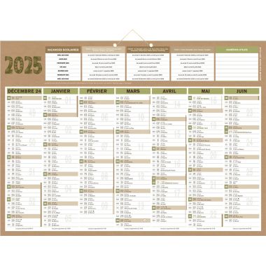 Calendrier semestriel 7 mois par face Natura 40,5x55cm