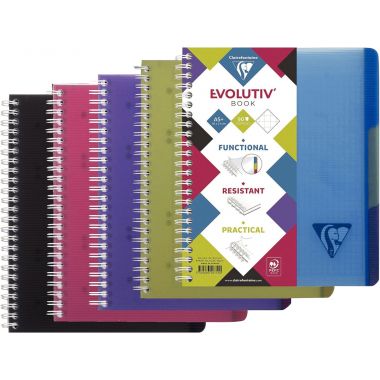 Clairefontaine - Cahier à spirale EVOLUTIV'BOOK 180 pages perforées, format A5+,5x5 - 329755C