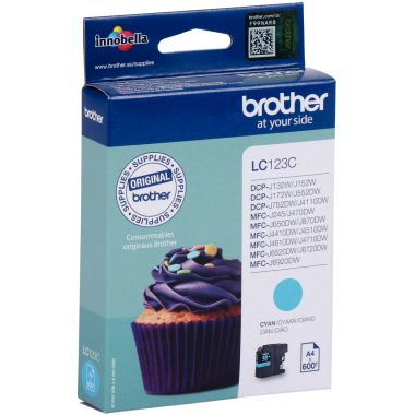 Brother CUPCAKE cartouche jet d'encre cyan authentique (LC123C)