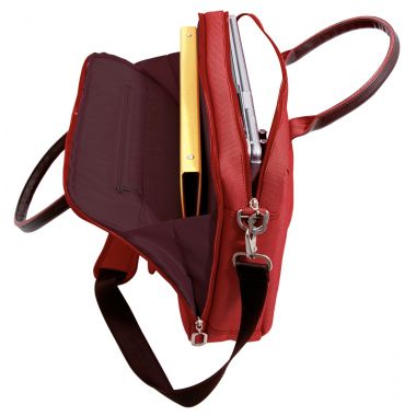 Sacoche femme pour ordinateur portable jusqu'à 15,6" coloris rouge