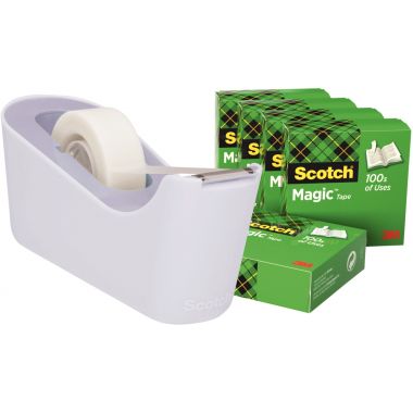 Lot de 1 dévidoir bleu et 6 rouleaux adhésifs Magic 19mmx33m