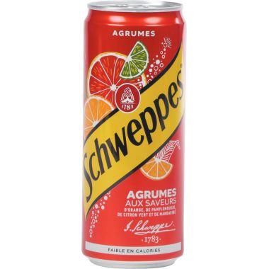 Lot de 24 canettes SCHWEPPES agrumes 33cl