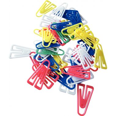 Sachet de 100 trombones 25mm en plastique coloris assortis