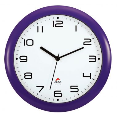 Horloge silencieuse diamètre 30cm prune