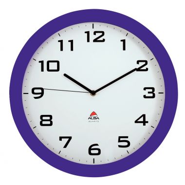 Horloge silencieuse diamètre 38cm prune