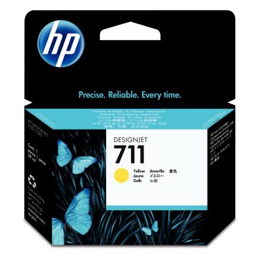 HP 711 cartouche d'encre jaune authentique (CZ132A)