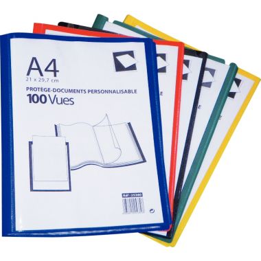 Protège-documents personnalisable 100 vues, coloris assortis