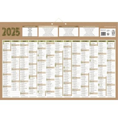 Calendrier annuel 13 mois Natura 43x65cm