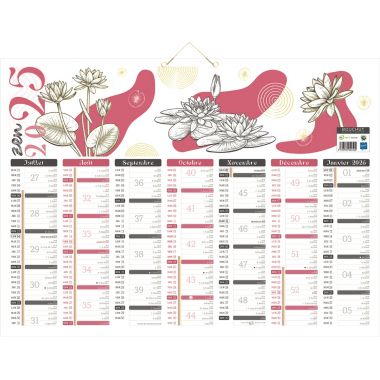 Calendrier semestriel 7 mois par face Zen 40,5x55cm