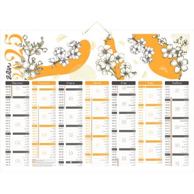 Calendrier semestriel 7 mois par face Zen 40,5x55cm