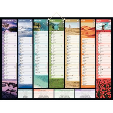 Calendrier semestriel 7 mois par face Bancolor 40,5x55cm