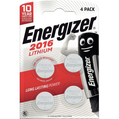 Blister de 4 piles lithium 3V CR2016 ENERGIZER