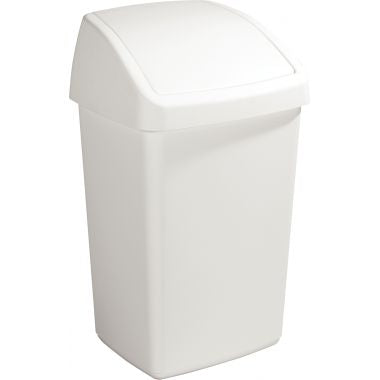 Poubelle à couvercle basculant 50L blanche