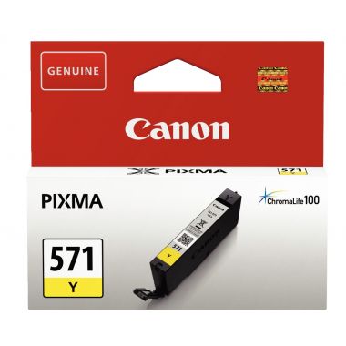 Canon 571 cartouche jet d'encre jaune authentique (CLI571Y)