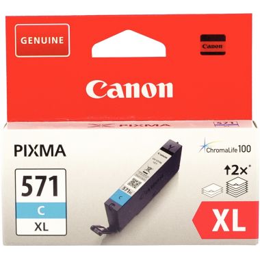 Canon 571XL cartouche jet d'encre cyan haute capacité authentique (CLI571C XL)