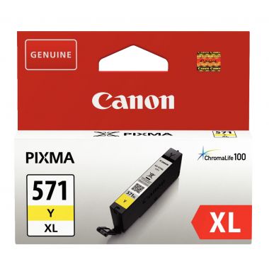 Canon 571XL cartouche jet d'encre jaune haute capacité authentique (CLI571Y XL)