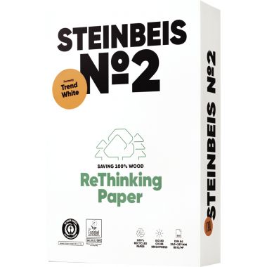 Ramette de 500 feuilles format A4 80g blanc STEINBEIS N°2