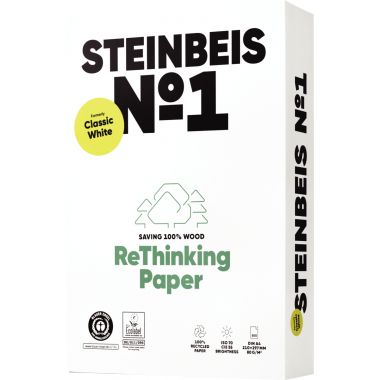 Ramette de 500 feuilles format A4 80g blanc STEINBEIS N°1