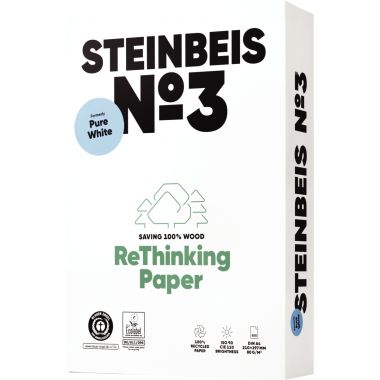 Ramette de 500 feuilles format A4 80g blanc STEINBEIS N°3