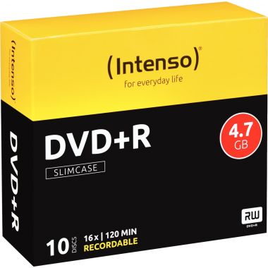 Paquet de 10  DVD+R Intenso 4,7 Go 16X