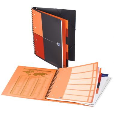 Cahier-trieur à reliure intégrale ORGANISERBOOK format A4+ quadrillé 5x5, 160 pages perforées