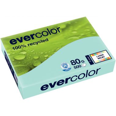 Ramette de 500 feuilles format A3 80g bleu recyclé EVERCOLOR