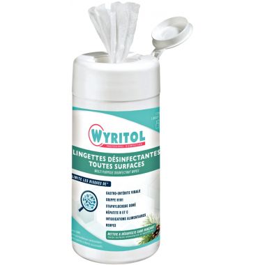 Boite de 120 lingettes WYRITOL désinfectantes toutes surfaces