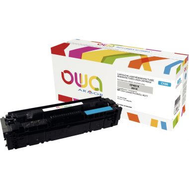 OWA Armor cartouche laser cyan haute capacité compatible HP 201X (CF401X)