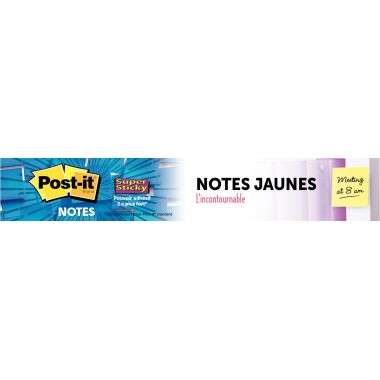 Lot de 12 blocs notes de 90 feuilles Super Sticky post-it, 476 x 476 mm, couleur jaune