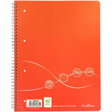 Cahier à reliure intégrale 160 pages EXCELLENCE, format A4+, ligné, papier 70g