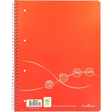 Cahier à reliure intégrale 160 pages EXCELLENCE, format A4+, seyès, papier 70g