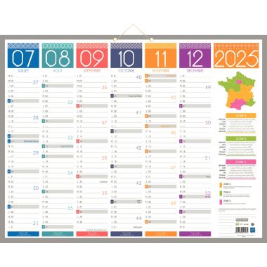 Calendrier semestriel 6 mois par face Tendance 43x55cm