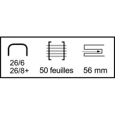 Agrafeuse pince K1 50 feuilles chromé