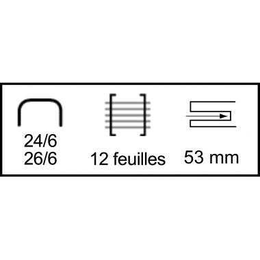 Agrafeuse de table 24/6 26/6 12 feuilles