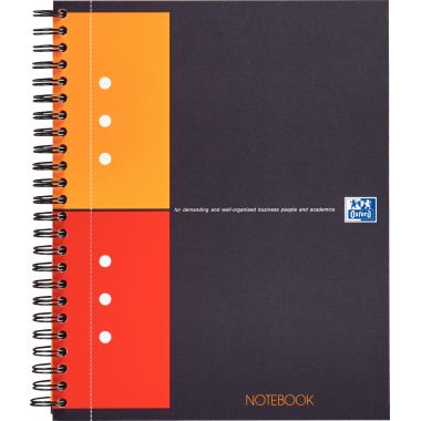 Cahier à reliure intégrale NOTEBOOK format A5+ quadrillé 5x5, 160 pages perforées